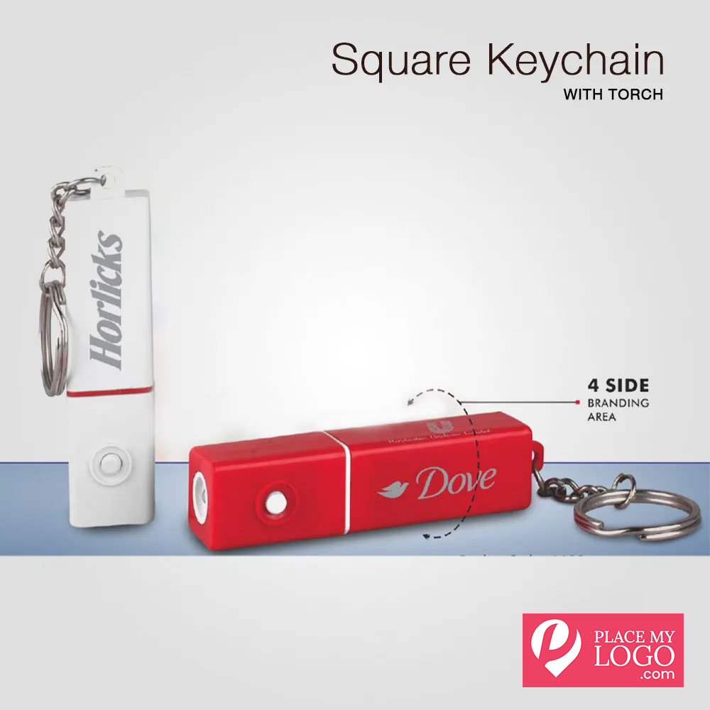 Square_Keychain_Torch_Giveaways Under ₹99_Place My Logo